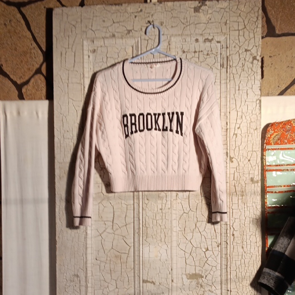 Stella Tweed Pink Sweater with Black Accents